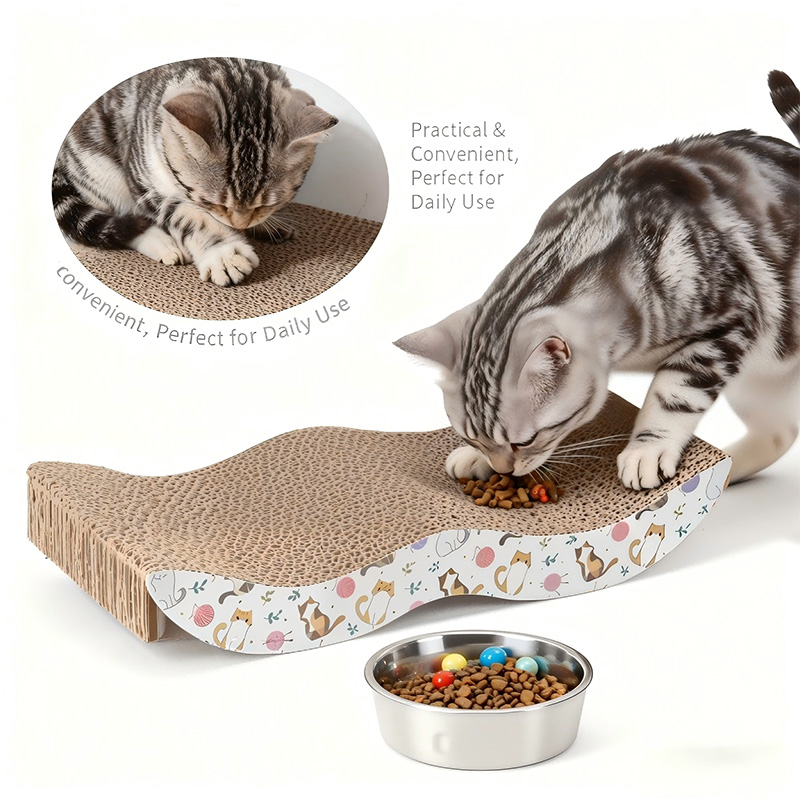 W-Shaped Corrugated Cardboard Cat Scratcher