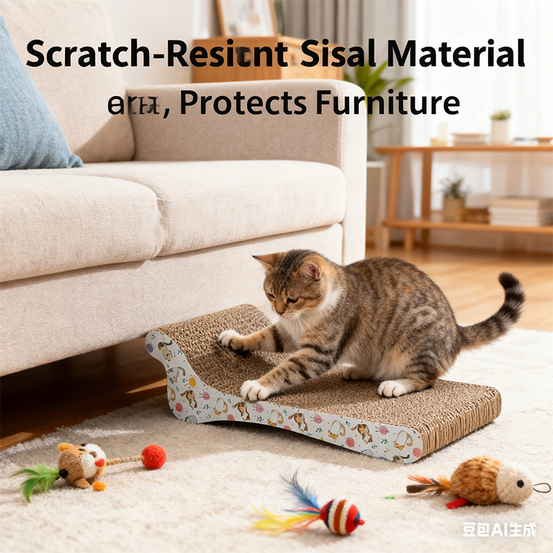 Lounge Chair Type Corrugated Cardboard Cat Scratcher 