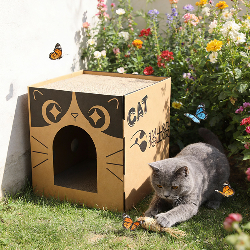 Meow Cube Cat Scratcher House