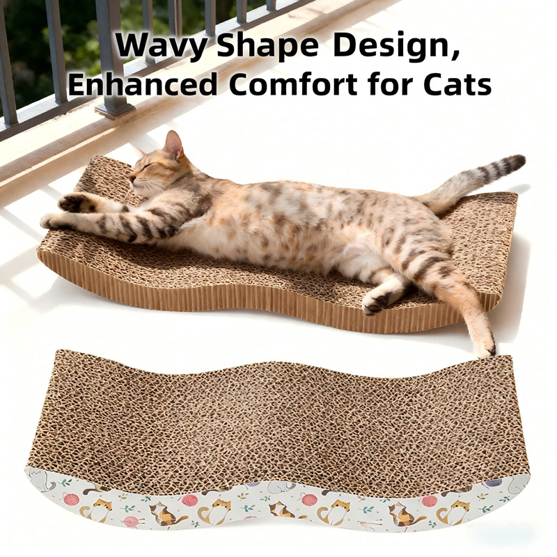 W-Shaped Corrugated Cardboard Cat Scratcher