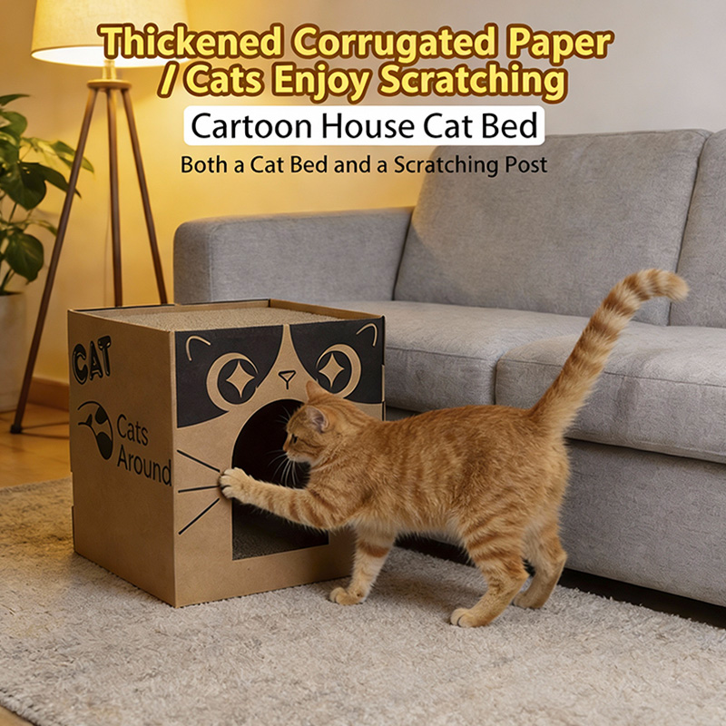 Meow Cube Cat Scratcher House