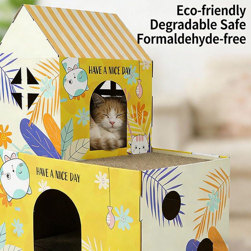 Sunny Purr-fect 2-Story Cat Villa