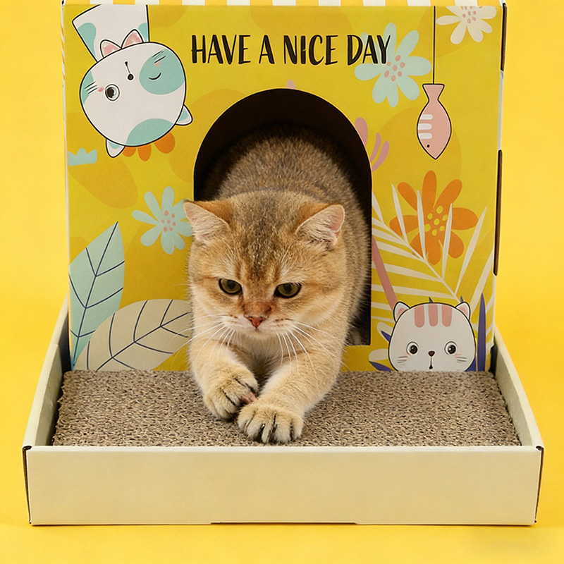 Sunny Purr-fect Cat Cottage with Scratching Tray Sunny Purr-fect Cat Cottage with Scratching Tray