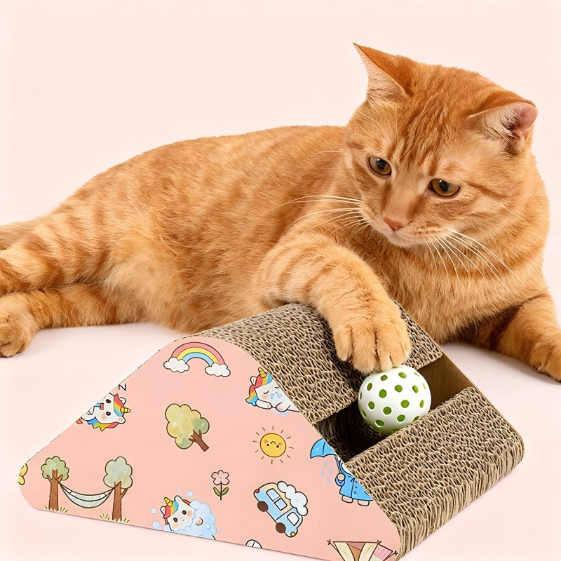 Triangle Bell Corrugated Cardboard Cat Scratcher