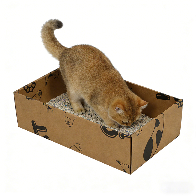 Extra Large 3-in-1 Disposable Cardboard Cat Litter Box