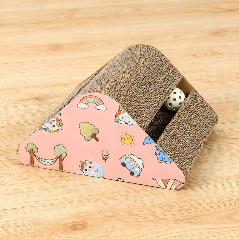 Triangle Bell Corrugated Cardboard Cat Scratcher
