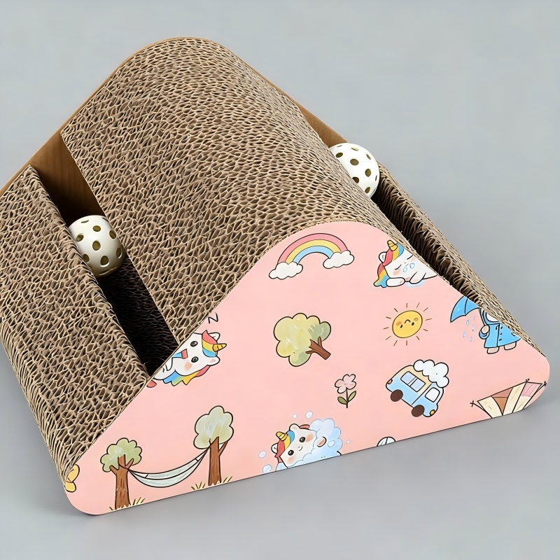 Triangle Bell Corrugated Cardboard Cat Scratcher