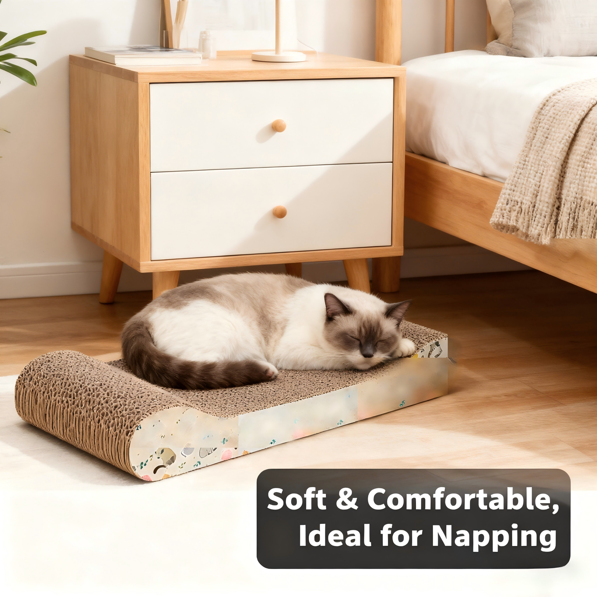 Bone-Shaped Corrugated Cardboard Cat Scratcher 