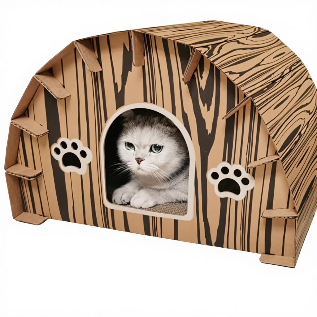 Rustic Log Cabin Cat Scratcher House