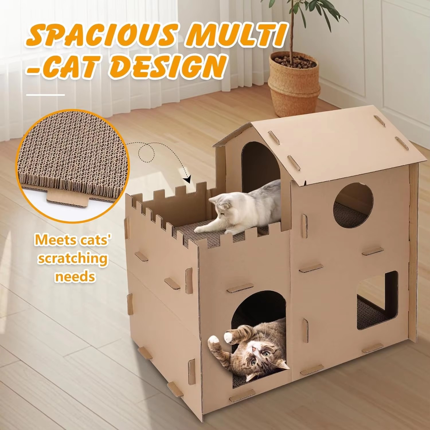 Royal Cardboard Cat Castle