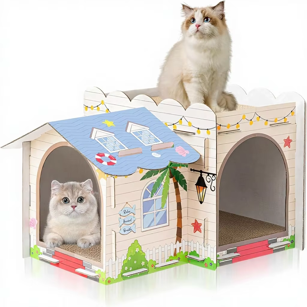 Seaside Villa Cat Hideaway & Scratcher