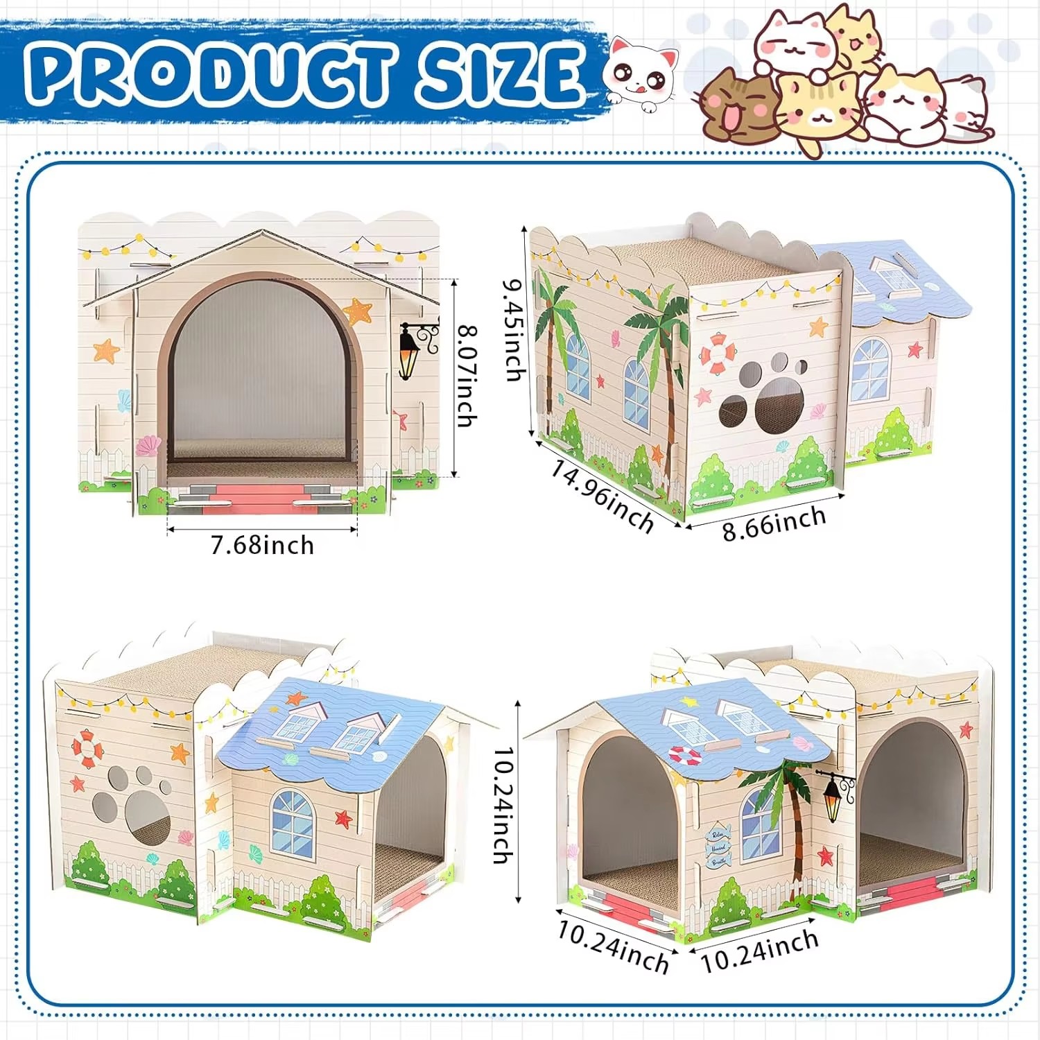 Seaside Villa Cat Hideaway & Scratcher Seaside Villa Cat Hideaway & Scratcher