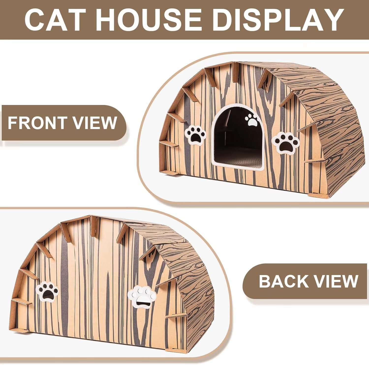 Rustic Log Cabin Cat Scratcher House