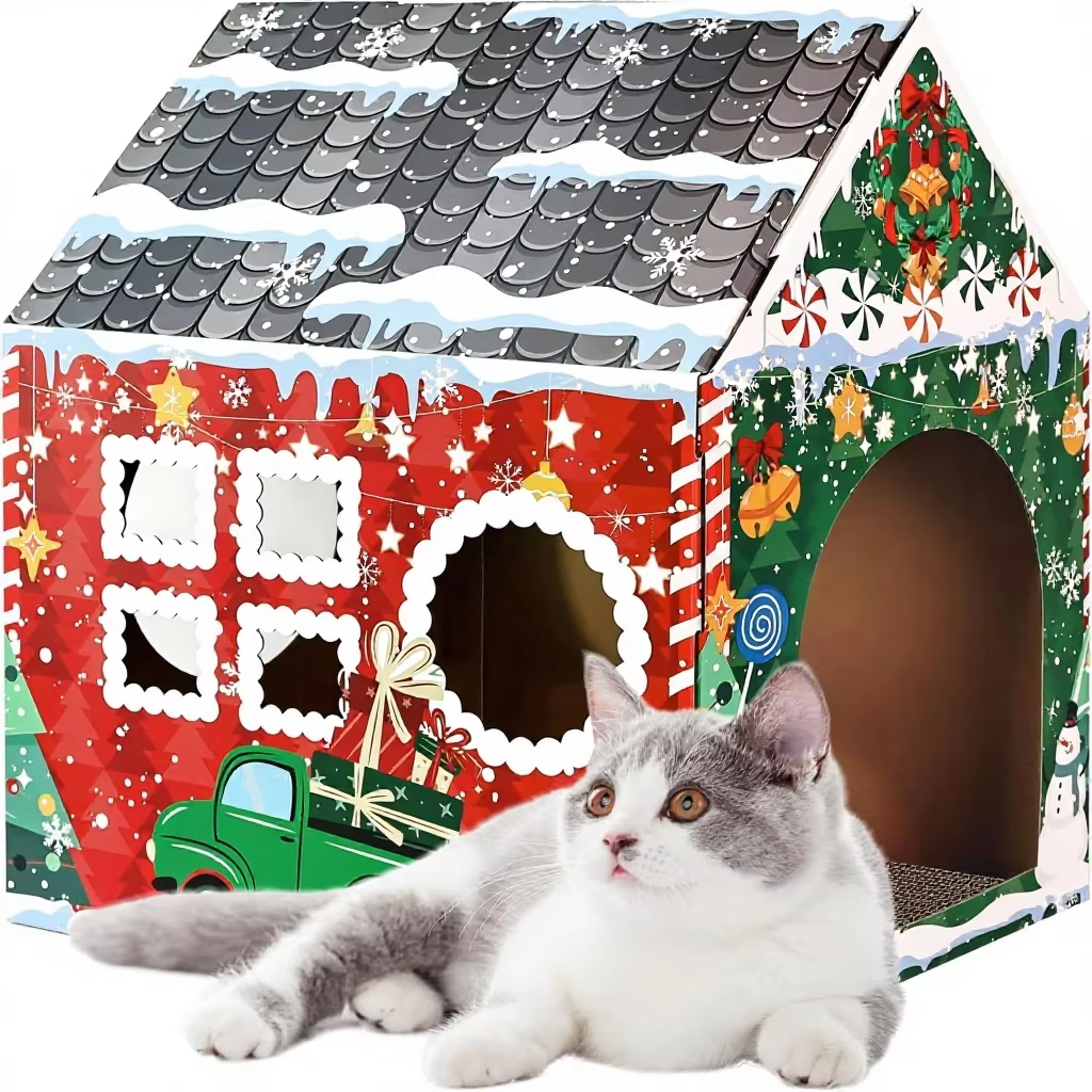 Christmas Gingerbread Cat House