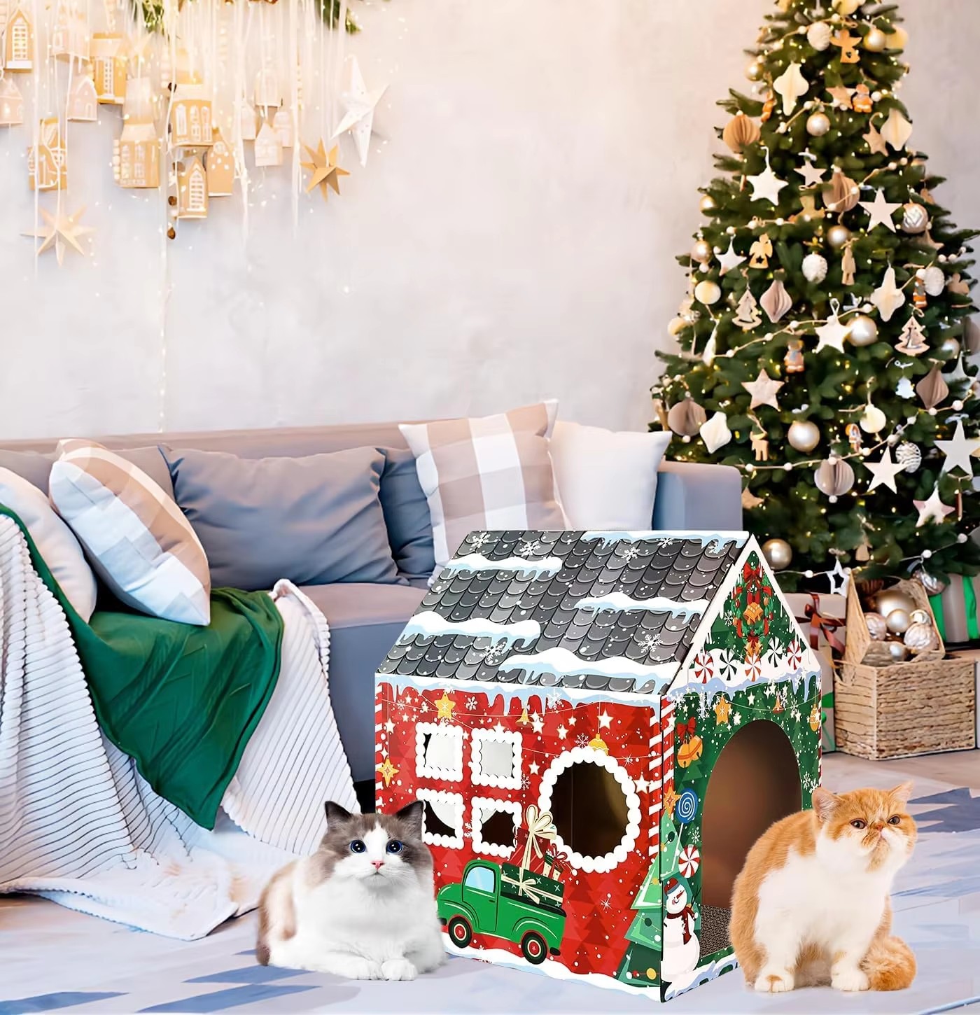 Christmas Gingerbread Cat House