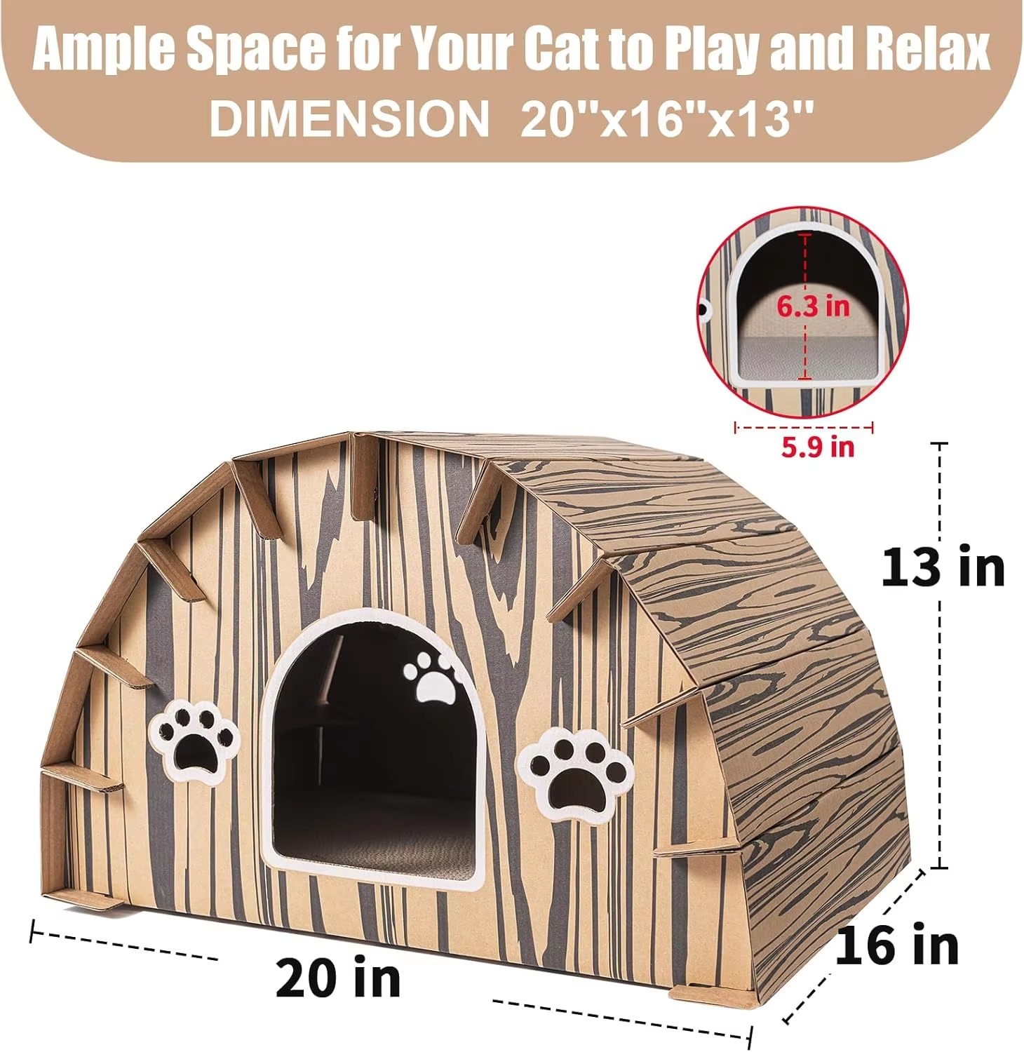 Rustic Log Cabin Cat Scratcher House