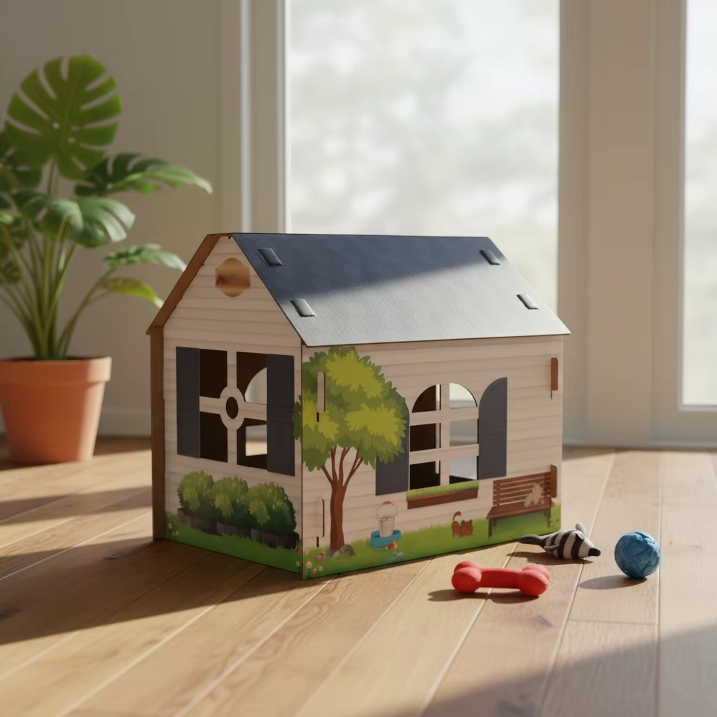 Cozy Suburban Cottage Cat House