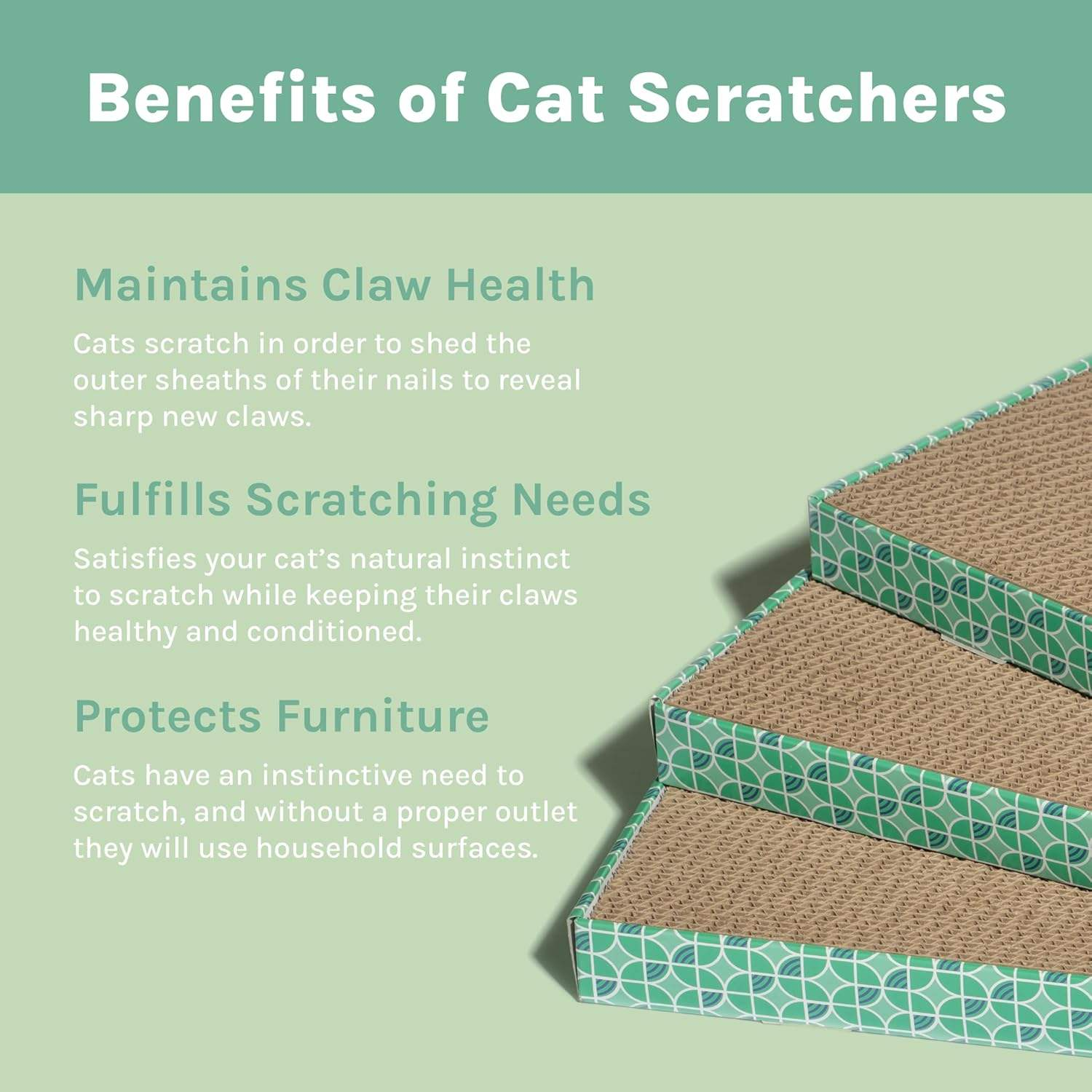 Green Geometric Flat Cat Scratcher Pad