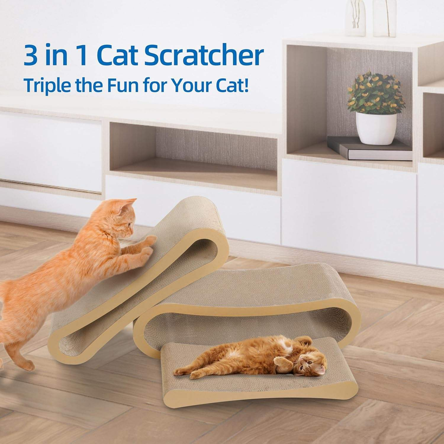 3-Tier Wave Cat Scratcher Tower