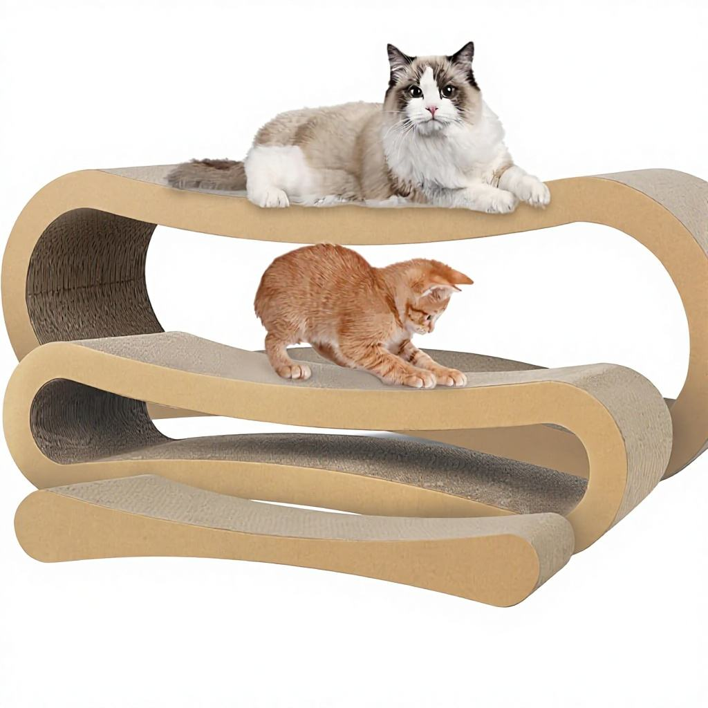 3-Tier Wave Cat Scratcher Tower