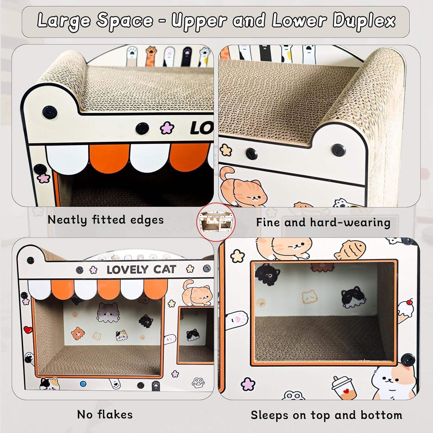 Double Room Cat Villa Scratcher