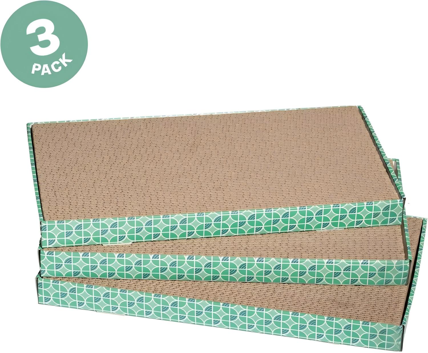 Green Geometric Flat Cat Scratcher Pad