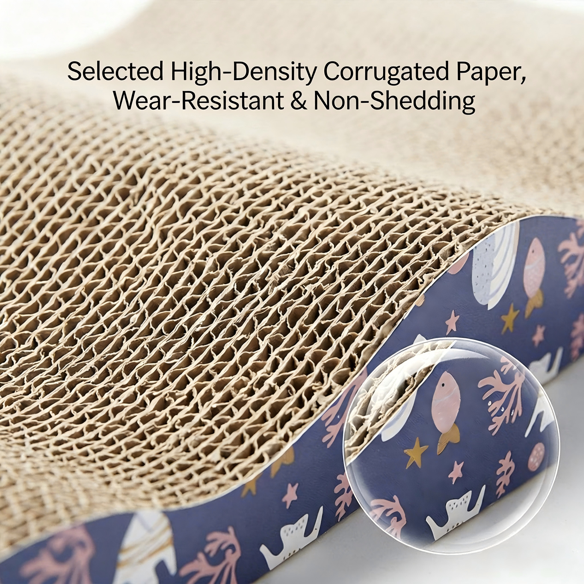 Dual-Use Big Wavy Cat Scratching Pad & Bed