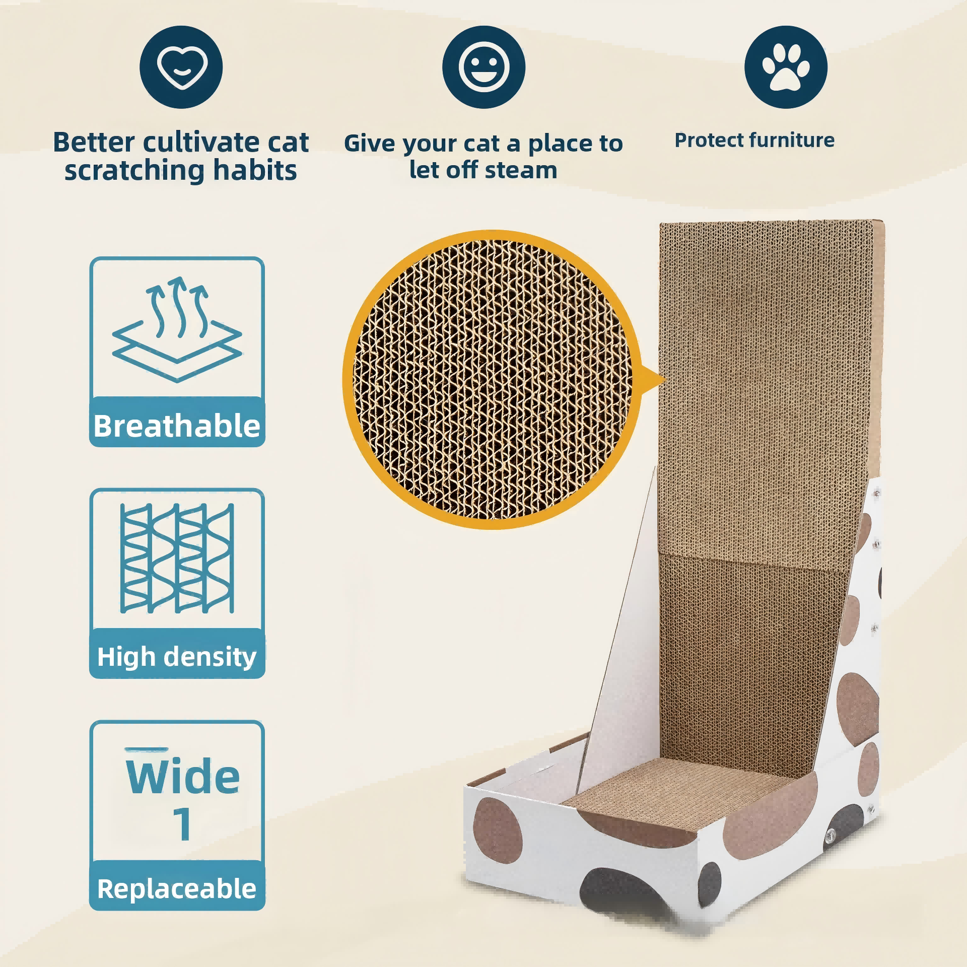 Refillable Sloped Cat Scratcher Lounge