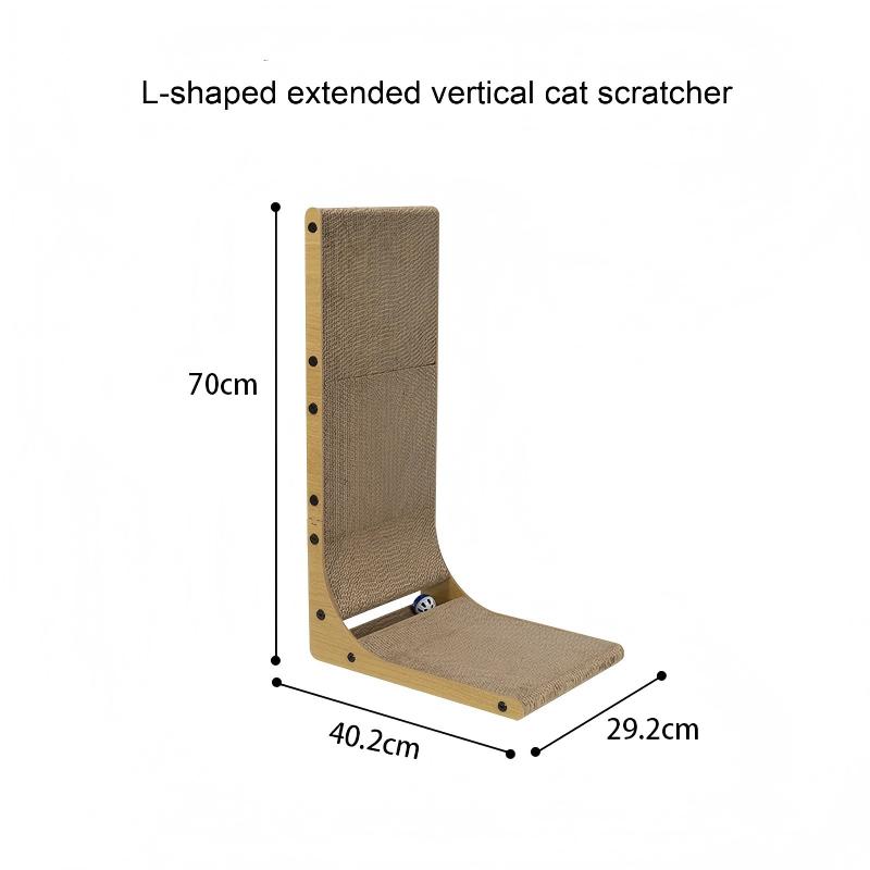 L-Shaped Wooden Frame Vertical Cat Scratcher Lounge L-Shaped Wooden Frame Vertical Cat Scratcher Lounge