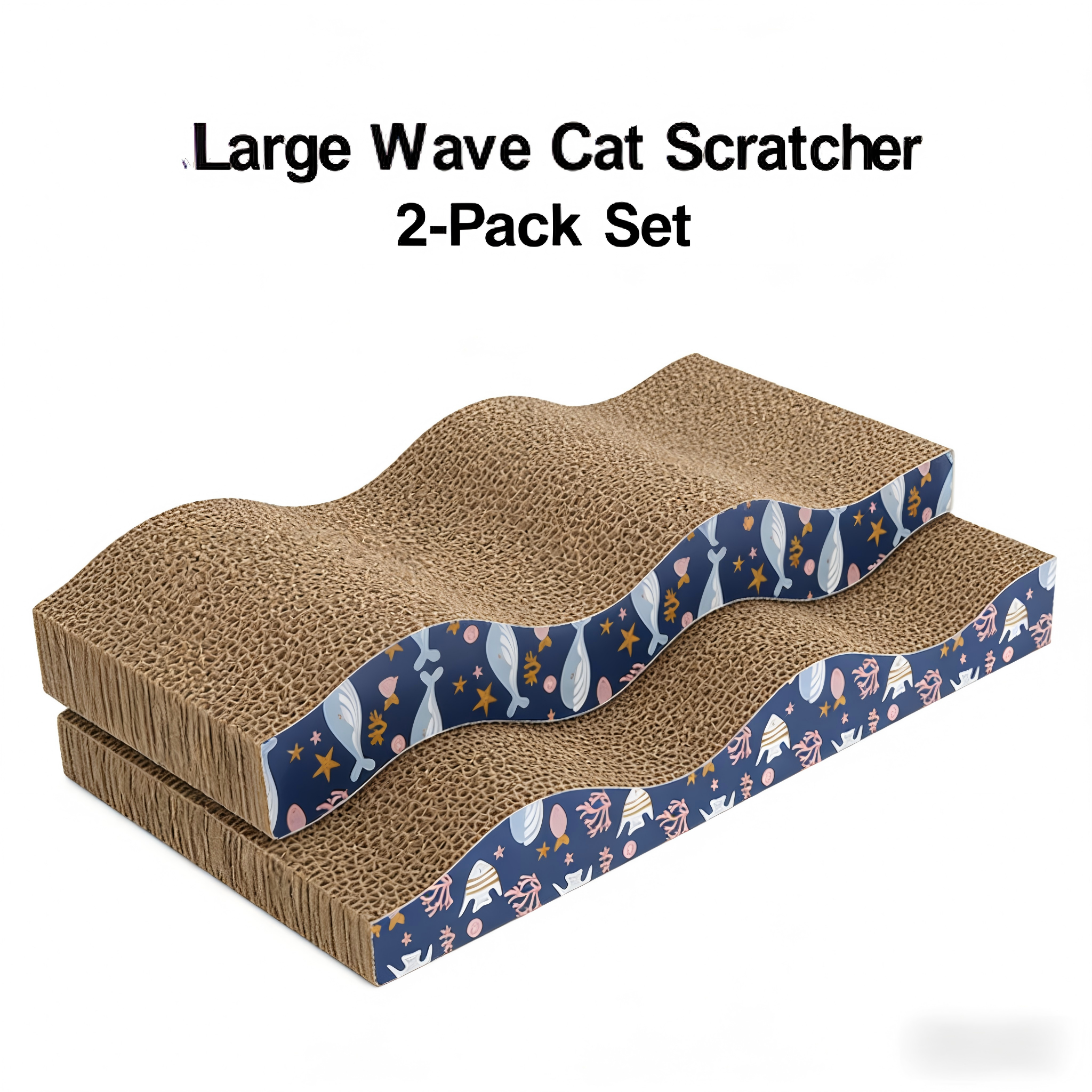 Dual-Use Big Wavy Cat Scratching Pad & Bed
