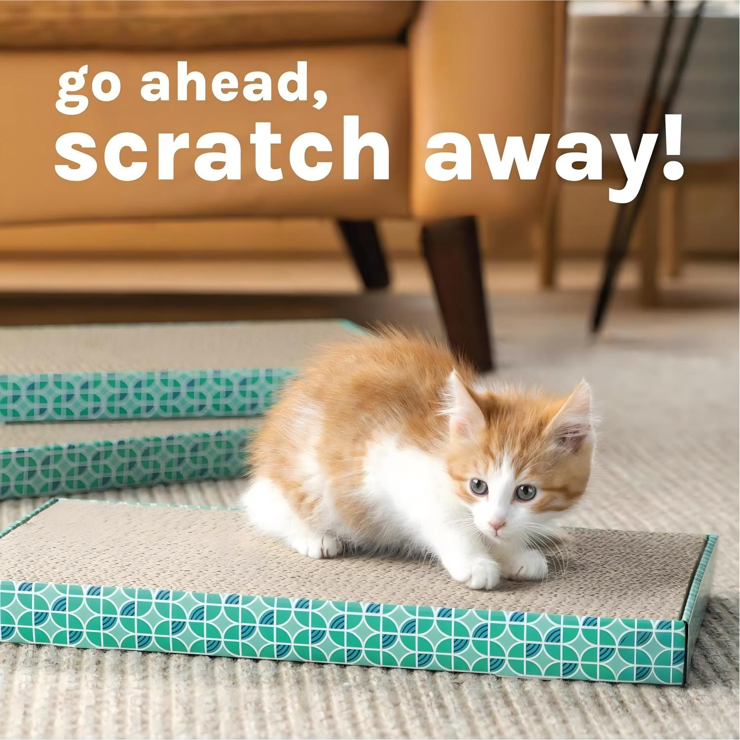 Green Geometric Flat Cat Scratcher Pad