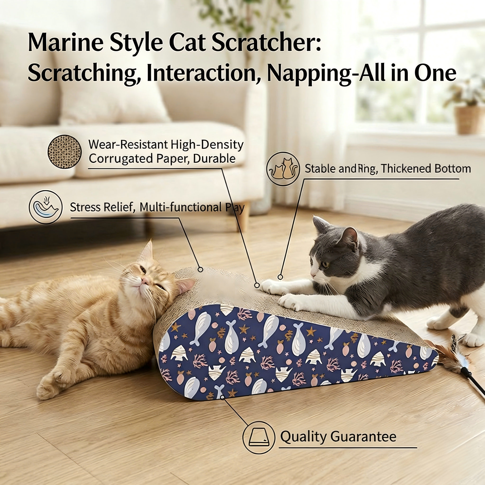 Incline Wedge Cat Scratching Pad